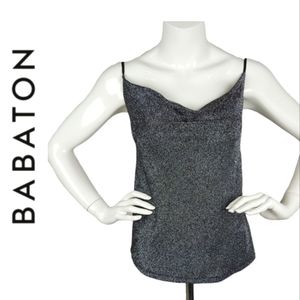 𝅺BABATON Cowlnech Black Mettalic Camisol